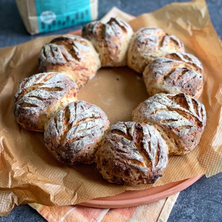 Eight Grain Sourdough Cheese and Onion Wreath