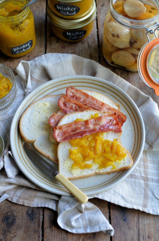 A Country Recipe - Winter Salad with a bacon butty