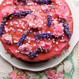 Vanilla, Strawberry & Rose Victoria Sponge Cake for a Big Birthday!