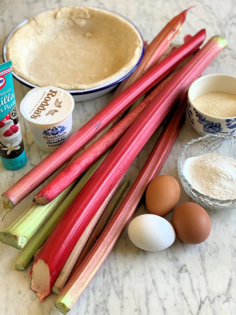 Amish Rhubarb & Custard Pie Ingredients