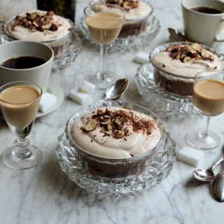 Bailys Double Chocolate Mousse with Toasted Hazelnuts and Baileys Cream