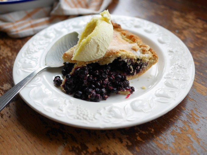 Bilberry Pie and cream