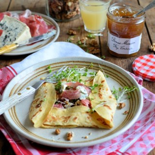 Blue Cheese, Ham and Fig Conserve Crêpes (