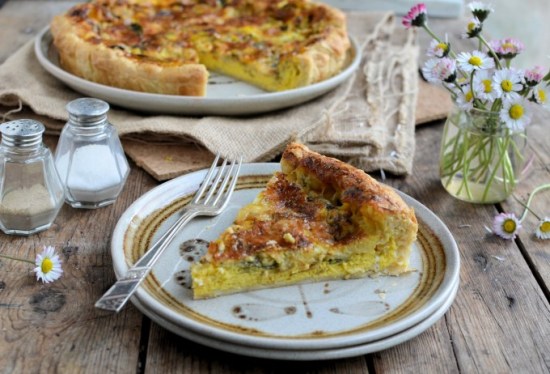 Wild Garlic and Blue Wensleydale Tart