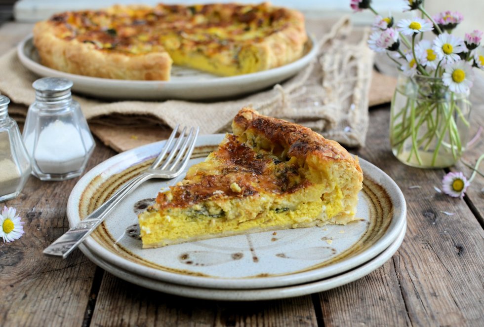 Wild Garlic & Blue Wensleydale Tart