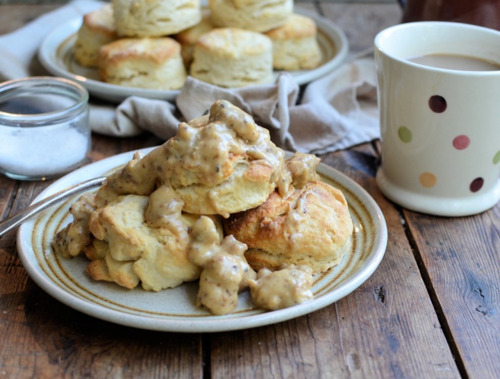 Light & Flaky Buttermilk Biscuits - Fabulous Southern Style Biscuits that are perfect with sausage gravy for breakfast and brunch or Cast Iron Casseroles!