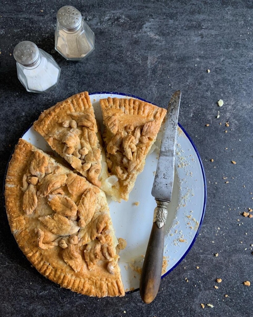 Cheese & Onion Plate Pie