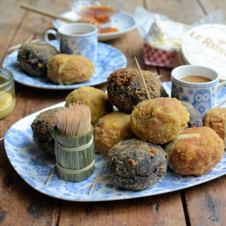 Camembert “Scotch Eggs” with Honey Mustard Dip