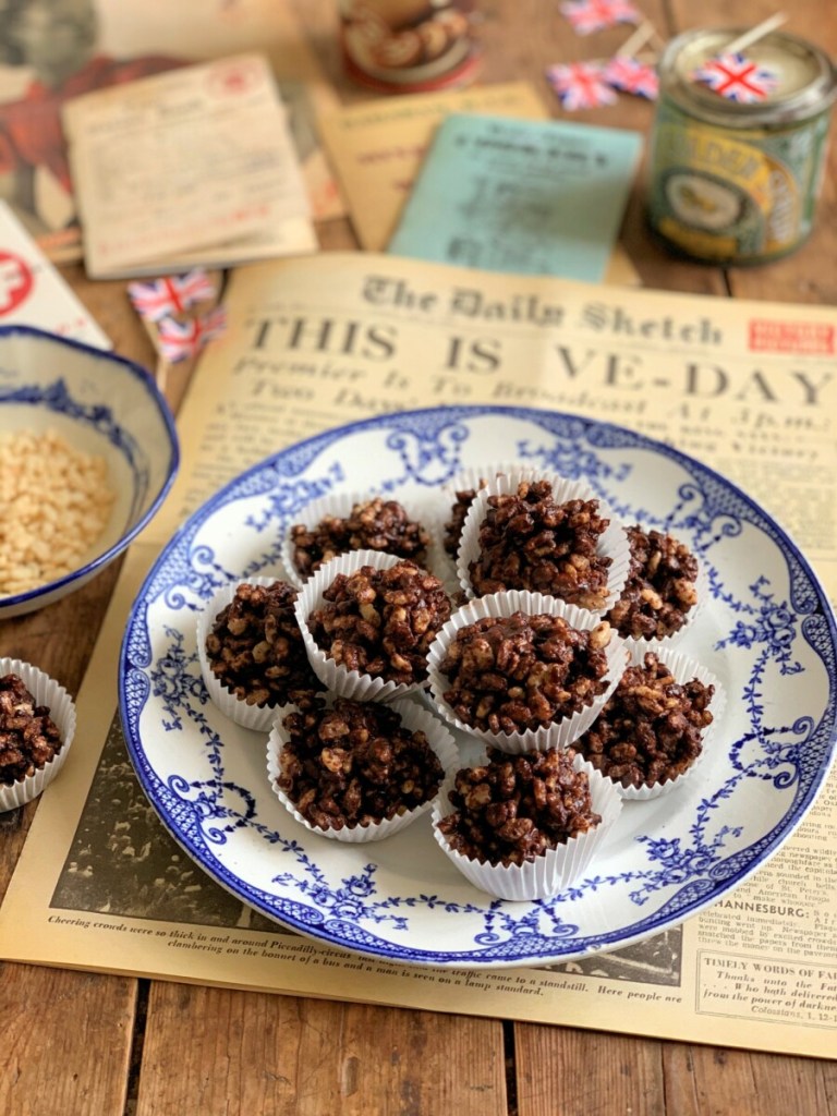 Chocolate Crispy Cakes for VE Day