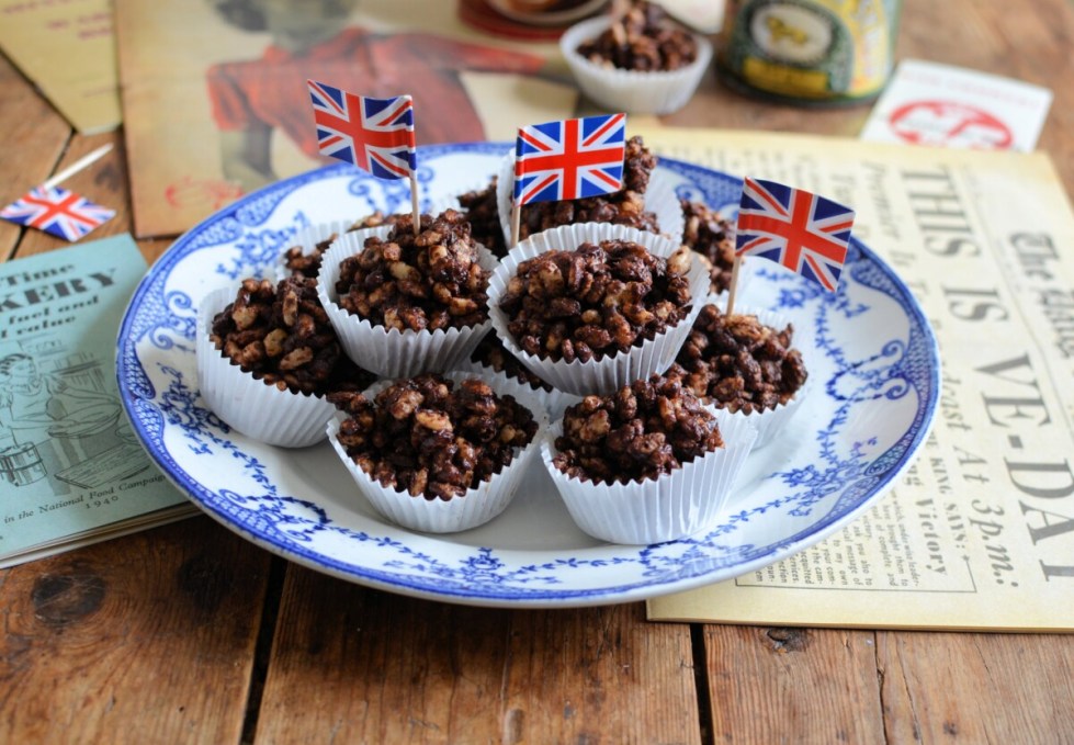 Chocolate Crispy Cakes for VE Day