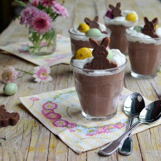 Chocolate Mousse with Mini Eggs and Cream