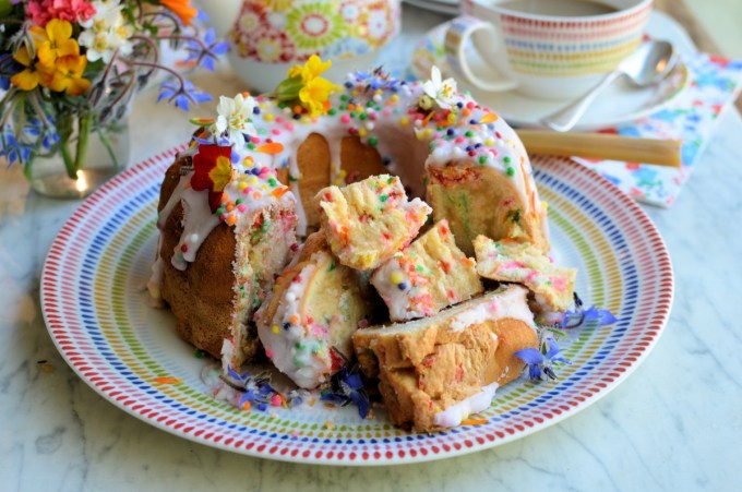 Confetti Funfetti Chiffon Cake for Easter Sunday Tea 