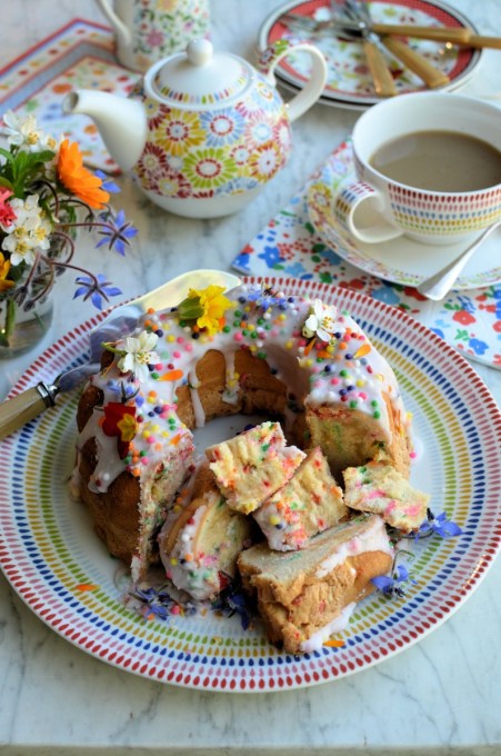 Confetti Funfetti Chiffon Cake for Easter Sunday Tea 