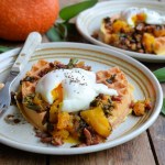 Cornmeal Waffles with Eggs, Bacon, Sage & Pumpkin