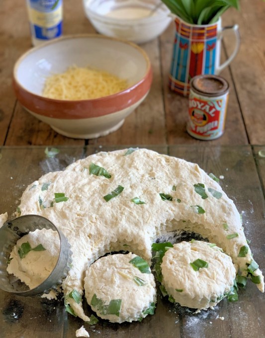 Cutting out the scones