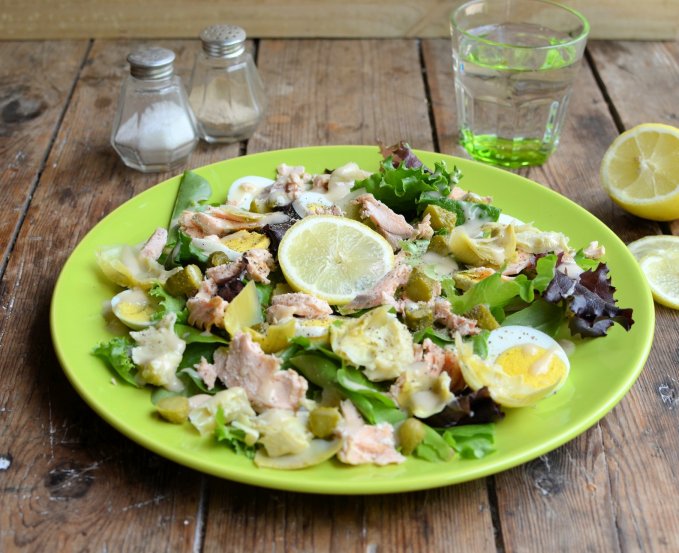 Egg, Artichoke and Salmon Salad (5:2 Diet)