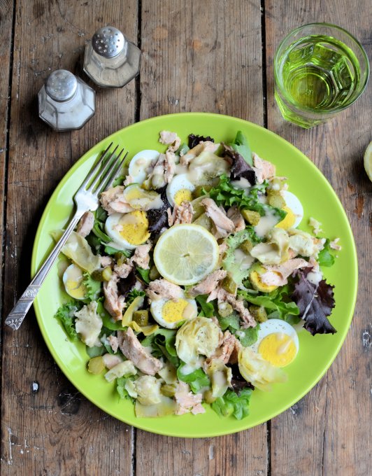 Egg, Artichoke and Salmon Salad