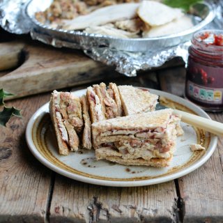 Turkey, Stuffing, Bacon & Cranberry Club Sandwich