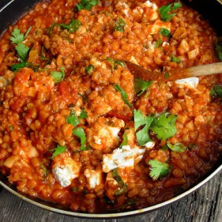 Barley, Tomato and Garlic Risotto 