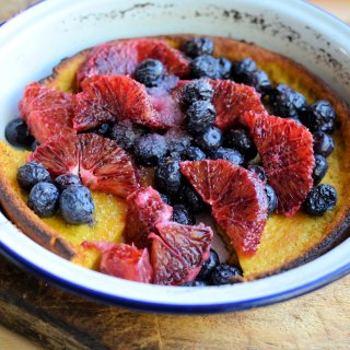 Dutch Baby with Blood Oranges and Blueberries