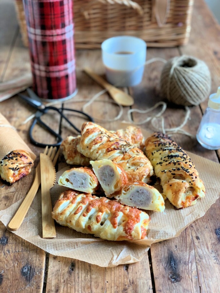 Easy Cheesy Puff Pastry Sausage Rolls