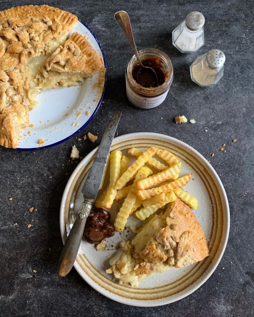 Cheese & Onion Plate Pie