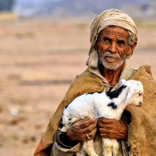 Egyptian man and baby kid