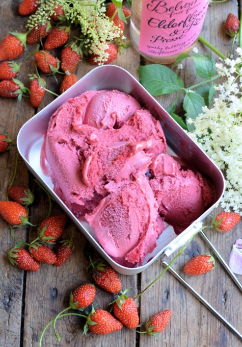 Elderflower, Rose and Strawberry Sorbet