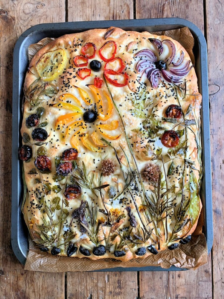 How to make a Sourdough “Focaccia Garden”