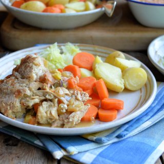 Frugal Family Fare: Roast Chicken & Ham Pie with a Suet Dumpling Crust