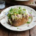 Hasselback Potatoes with Bacon and Cheese