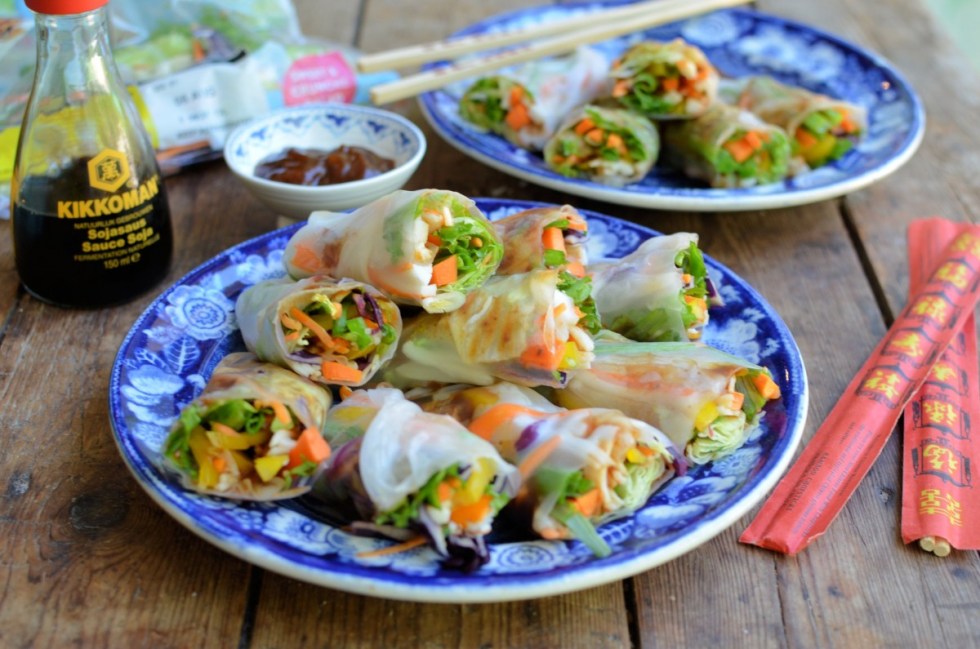 Vietnamese Rainbow Vegetable Summer Rolls