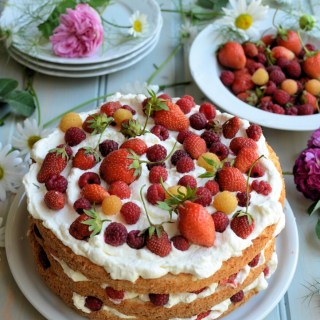 Swedish Midsummer Cake with Berries and Cream