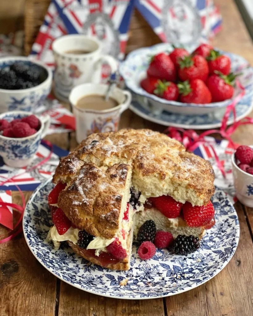 GIant Cream Tea Scone Cake