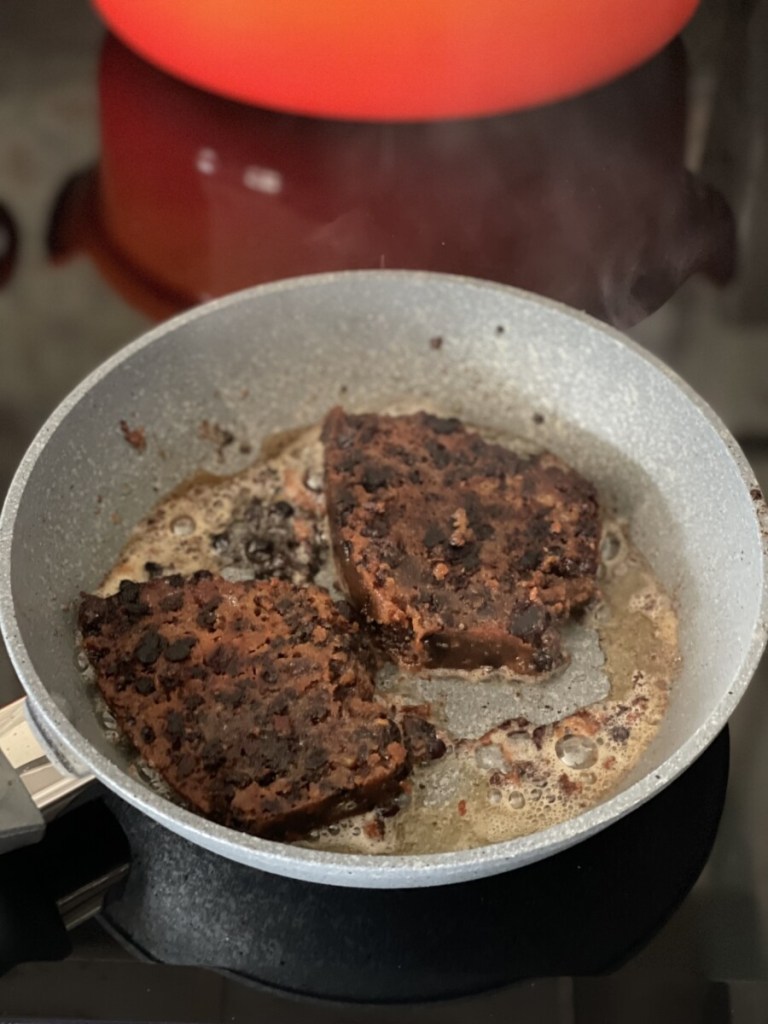 Fried Christmas Pudding with Destiny Sauce