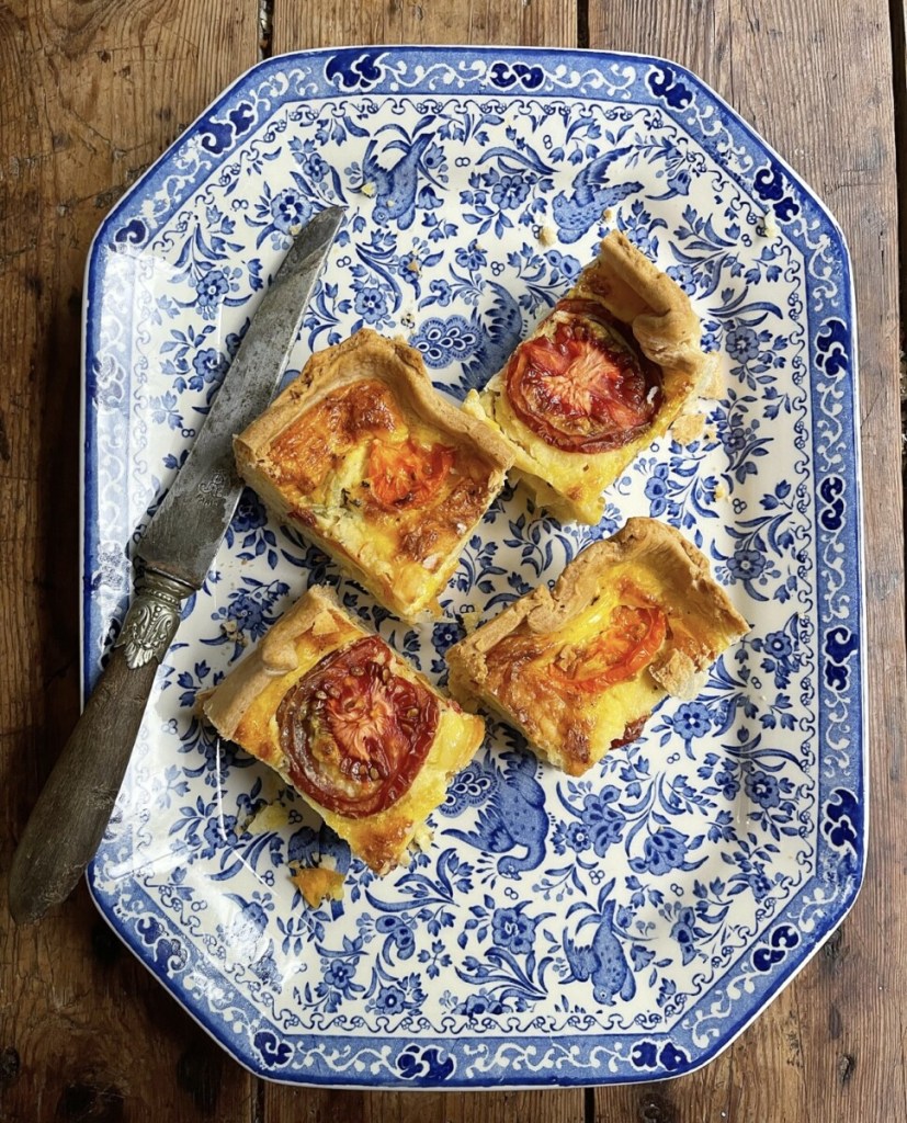 Deep Dish Cheese and Tomato Flan