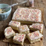 Retro School Dinner Iced Tray Bake Cake