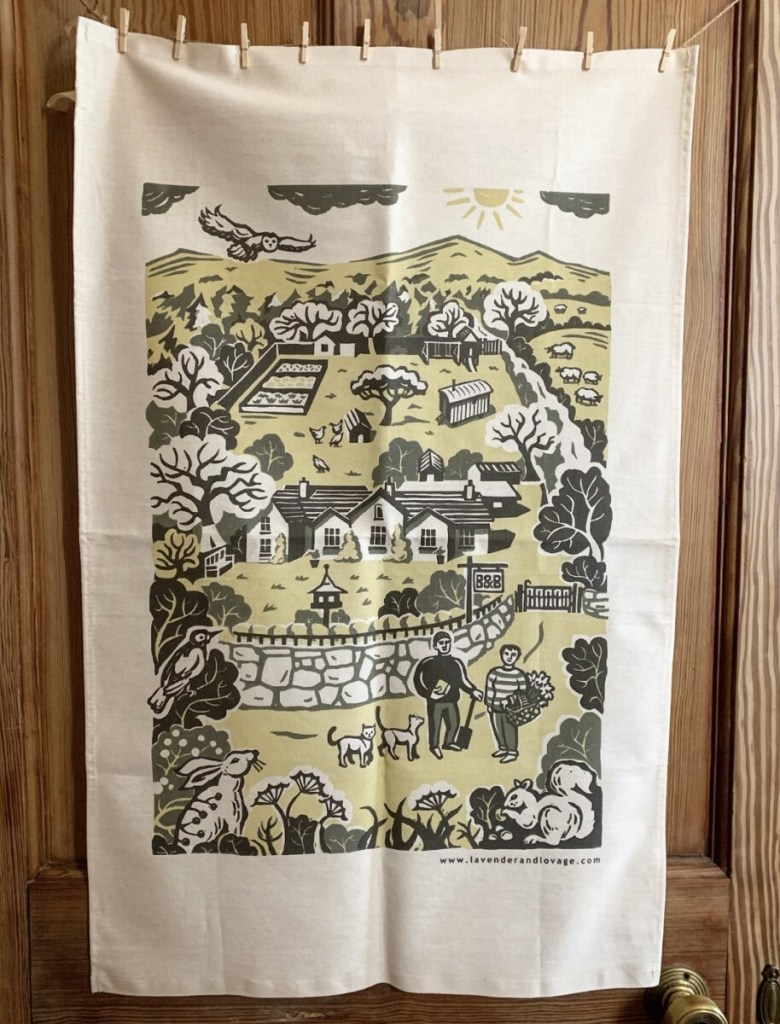 Lavender and Lovage Tea Towel