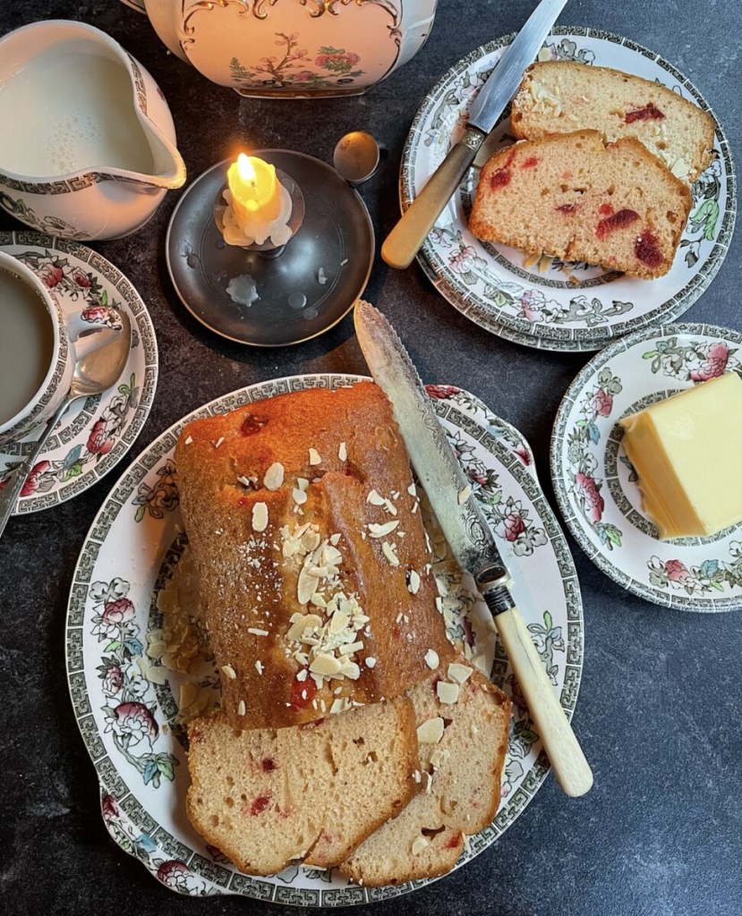 Cherry Bakewell Tea Loaf