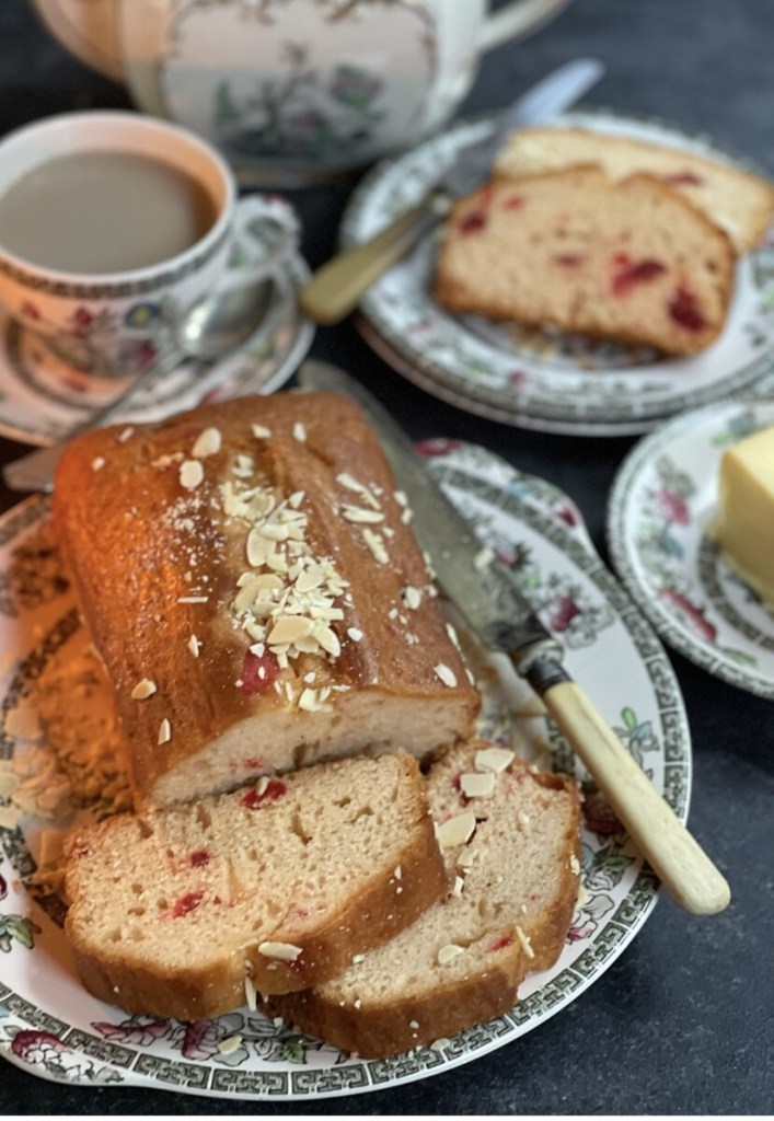 Cherry Bakewell Tea Loaf