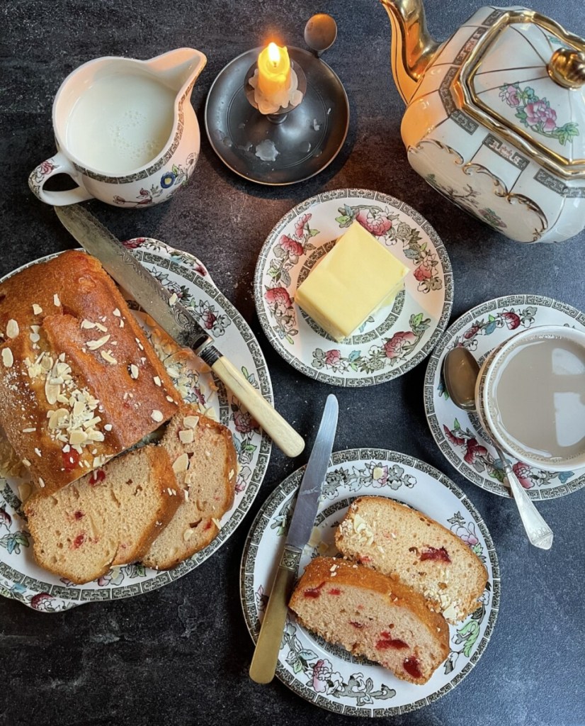 Cherry Bakewell Tea Loaf