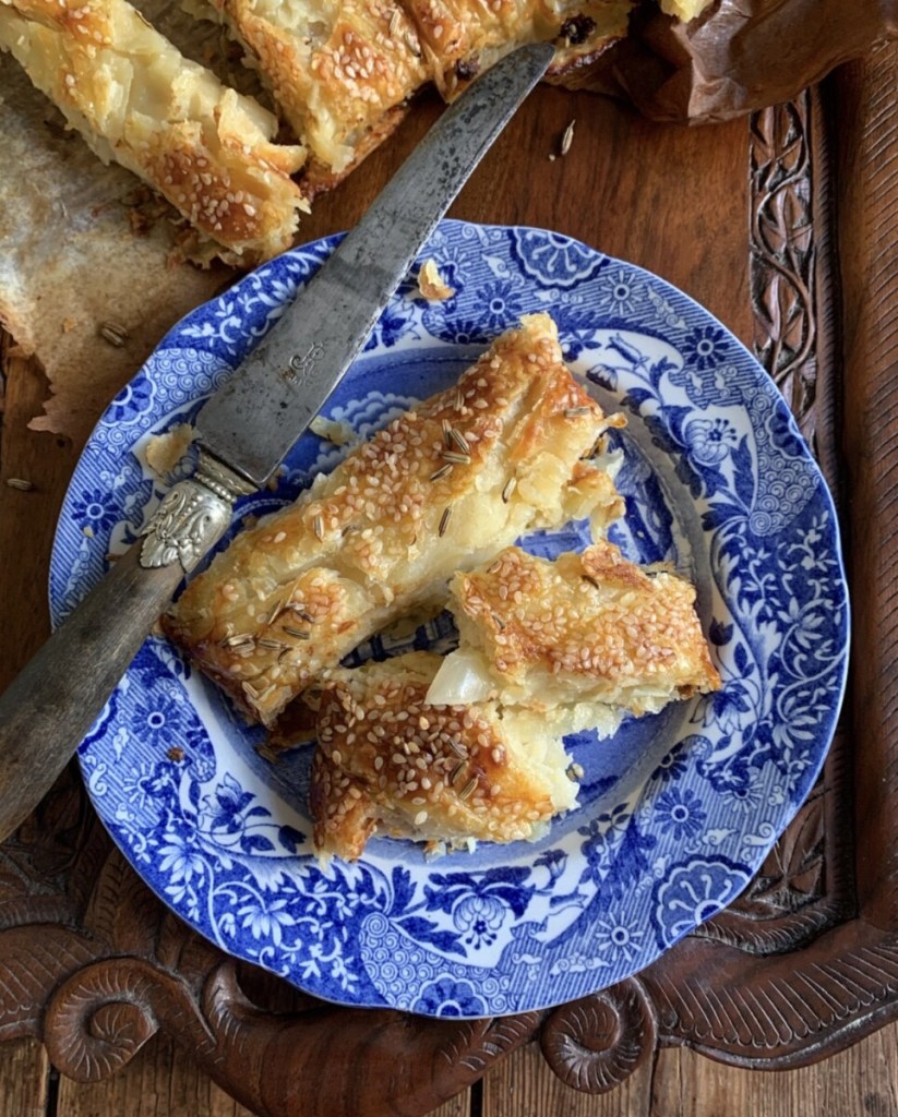 Cheese & Shallot Puff Pastry Plait