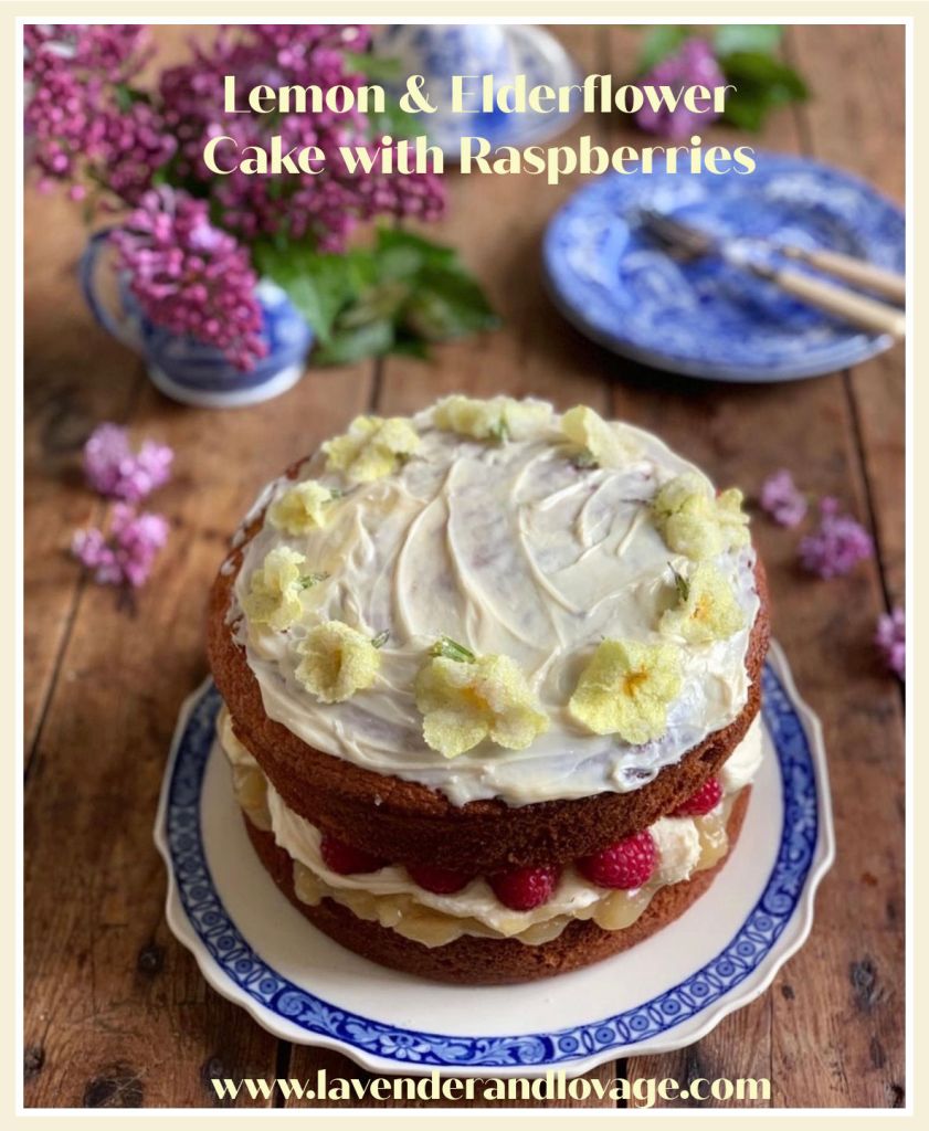 Lemon & Elderflower Cake with Raspberries