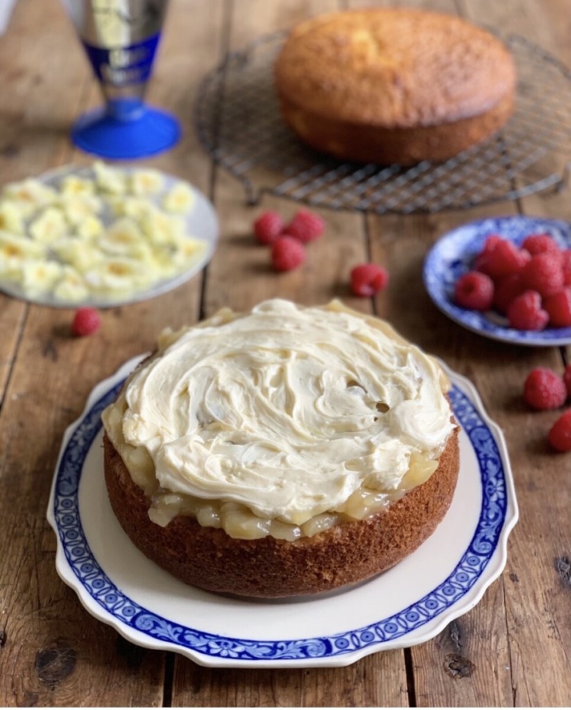 Lemon & Elderflower Cake with Raspberries