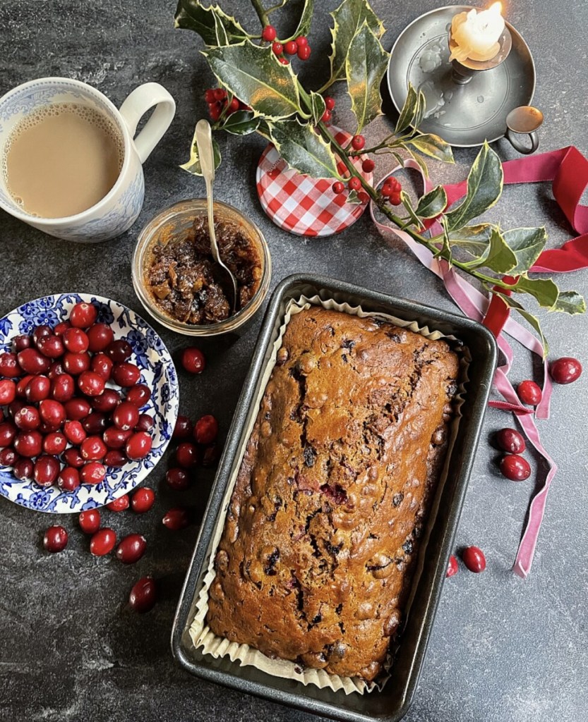 Cranberry, Mincemeat & Ginger Tea Loaf