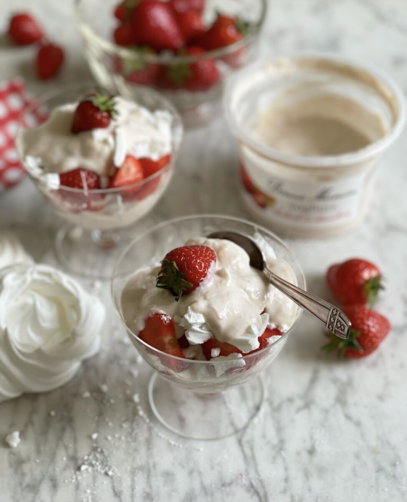 Rhubarb and Strawberry Eton Mess