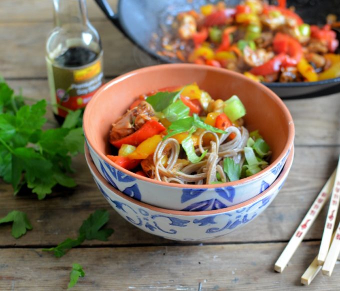 Kung Pao Stir-Fry Chicken and Noodle Bowls