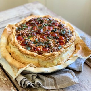 Wild Garlic & Three Cheese Tomato Tart