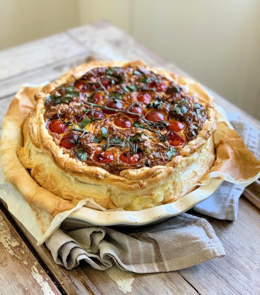 Wild Garlic & Three Cheese Tomato Tart