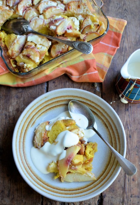 Overnight Fresh Peach & Vanilla French Toast 